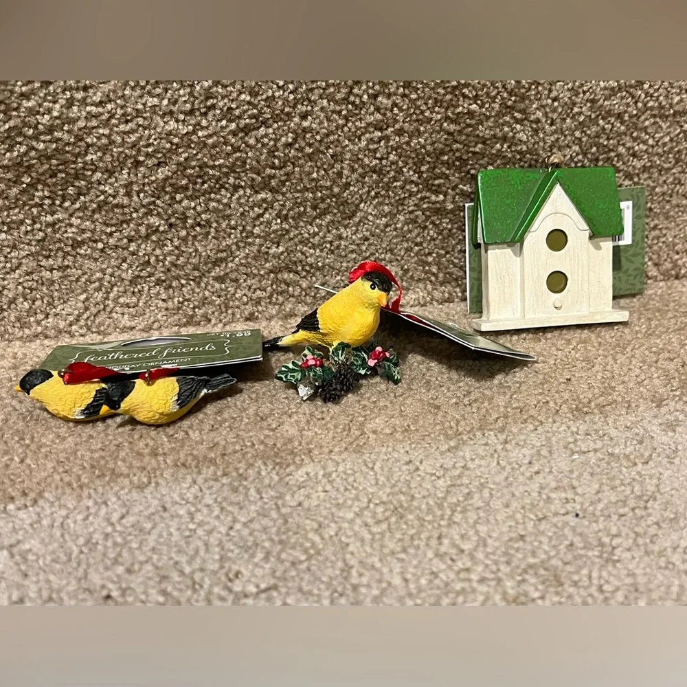 Target Feathered Friends Birds Chickadee Yellow wooden birdhouse set of 3